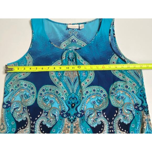 Chico’s Women's Blue Sleeveless Boho Career Blouse Top Size Extra Large - Picture 5 of 6
